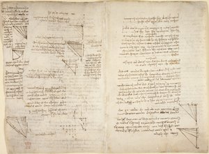 Arundel 263, f.217v, f.216 Notas e diagramas do 