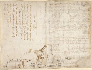 Arundel 263, f.263v, f.270 Nota e croqui descrevendo o itinerário do 