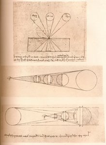 Diagramas que ilustram as teorias da perspectiva linear e da luz e da sombra, c1472-c1519 1883 de Leonardo da Vinci