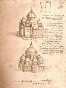 Desenho de igrejas, c1472-c1519 1883 de Leonardo da Vinci