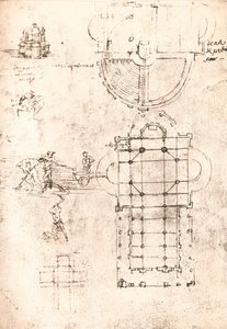 Desenho de igrejas, c1472-c1519 1883 de Leonardo da Vinci