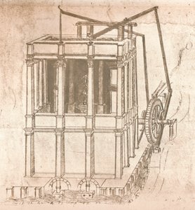 Desenho de projetos para castelos e moradias, c1472-c1519 1883 de Leonardo da Vinci
