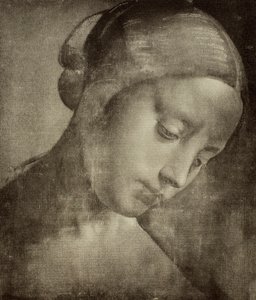 Cabeça feminina, desenho de Leonardo da Vinci. Gabinete de Desenhos e Estampas, Galeria Uffizi, Florença de Leonardo da Vinci
