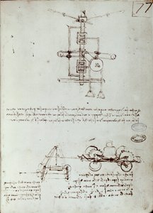 Desenho da máquina voadora. Manuscrito de Leonard De Vinci (Leonardo da Vinci de Leonardo da Vinci