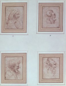 Quatro caricaturas de Leonardo da Vinci