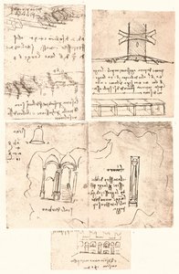 Quatro desenhos topográficos, c1472-c1519 1883 de Leonardo da Vinci