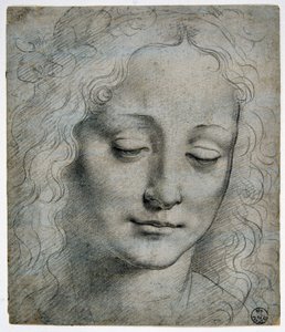 Giovanni Antonio Boltraffio (Beltraffio) (1467 - 1516) (o aluno mais conhecido de Leonard de Vinci): cabeça de um menino coroa de folhas no caminho de Verrocchio, GDSU 425 E de Leonardo da Vinci