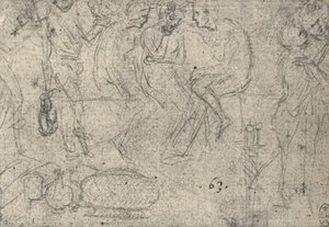 Grupo de figuras em conversa, c1480 1945 de Leonardo da Vinci