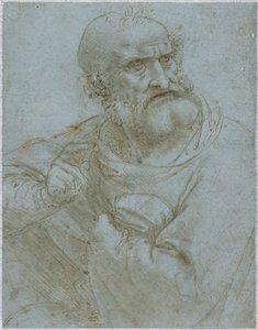 Figura a meio comprimento de um apóstolo de Leonardo da Vinci