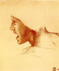 Chefe de gritar e atacar guerreiro de Leonardo da Vinci