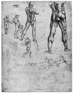 Estudos nus para A Batalha de Anghiari, c1503-1505 1954 de Leonardo da Vinci