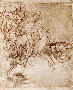 Esboços a caneta e tinta de Leonardo De Vinci, 1913. de Leonardo da Vinci