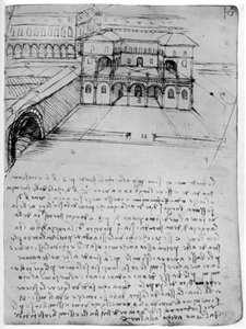 Planeje uma cidade ideal, 1488-1490 1954. de Leonardo da Vinci