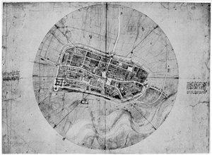 Plano de Ímola, Itália, c1502 1954 de Leonardo da Vinci