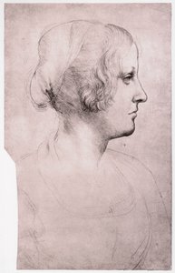 Retrato de uma menina com um boné, 1493-1495 de Leonardo da Vinci