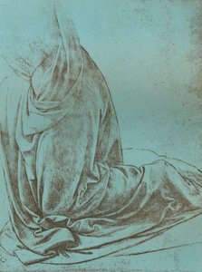 Estudo preparatório da cortina para o anjo da Virgem das Rochas, 1472-c1519 1883 de Leonardo da Vinci