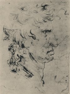 Perfil de um homem à direita, c1480 1945 de Leonardo da Vinci