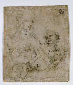 Estude a Madonna com gato de Leonardo da Vinci