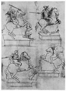 Estudos para o Monumento de Sforza, c1488-1493 1954. de Leonardo da Vinci