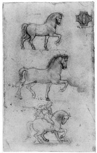 Estudos para o Monumento Trivulzio, c1508 1954. de Leonardo da Vinci