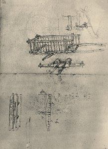 Estudos de um carrinho, Etc., c1480 1945 de Leonardo da Vinci