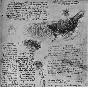 Estudos da formação da água em movimento, c1480 1945 de Leonardo da Vinci