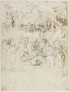 Estudo para a Adoração dos Magos, ca 1481. de Leonardo da Vinci