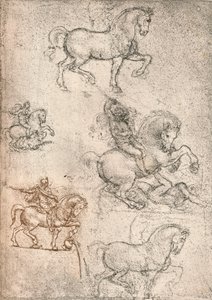 Estudo para o monumento de Sforza, c1482-c1499 1883 de Leonardo da Vinci