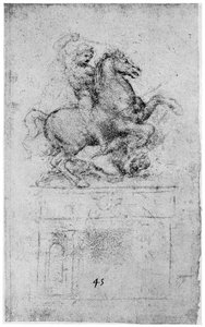 Estudo para o monumento de Trivulzio, c1508 1954 de Leonardo da Vinci