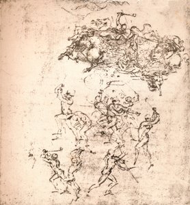 Estudo para o desenho animado da Batalha de Anghiari, c1472-c1505 1883 de Leonardo da Vinci