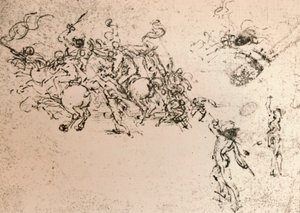 Estudo para o desenho animado da Batalha de Anghiari, c1472-c1505 1883 de Leonardo da Vinci