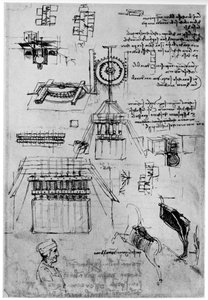 Estudo para a fundição do Monumento Sforza, c1493 1954 de Leonardo da Vinci