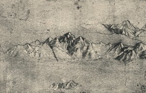 Estudo das cordilheiras, c1480 1945 de Leonardo da Vinci
