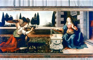 A Anunciação, 1472-1475 de Leonardo da Vinci
