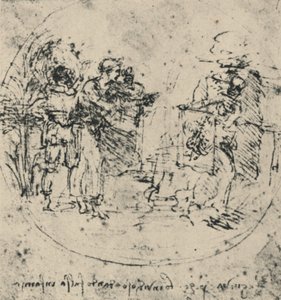 O Desmascaramento da Inveja, c1480 1945 de Leonardo da Vinci
