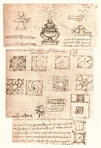 Três desenhos arquitetônicos, c1472-c1519 1883 de Leonardo da Vinci