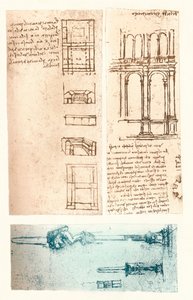Três desenhos arquitetônicos, c1472-c1519 1883 de Leonardo da Vinci
