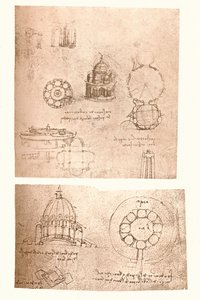 Dois desenhos arquitetônicos, c1472-c1519 1883 de Leonardo da Vinci
