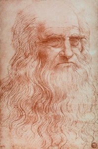 Retrato de Leonardo da Vinci, cópia do Selfportrait de Leonardo da Vinci, otimista, Galeria da Academia, Veneza de Leonardo da after Vinci