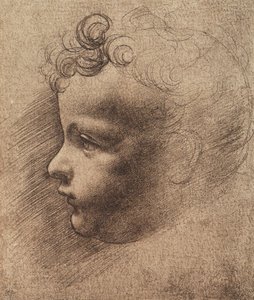 Cabeça de um menino pequeno; desenho de Leonardo da Vinci. O louvre, paris de Leonardo da school of Vinci