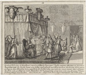 A Morte de Pedro, o Grande, em 8 de Fevereiro de 1725 de Leonardus Schenk