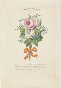Rosas com retratos de silhueta de William I Frederick, rei dos Países Baixos, Wilhelmina da Prússia, dos seus filhos, dos seus pais e da sua irmã
