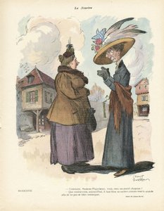 Ilustração de Leonce Burret (1865-1915) em Le Smile, no. 19, 08/05/13 - Moda, Chapéu de Leonce Burret