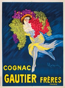Um pôster publicitário do conhaque Gautier Freres, 1907
