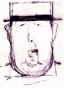 Caricatura do escritor irlandês Oscar Wilde (1854-1900) por Leonetto Cappiello (1875-1942) 1899 de Leonetto Cappiello