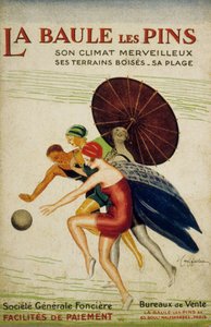 Anúncio francês de Leonetto Cappiello para a "societe Generale fonciere" de La Baule les Pins, França, anos 30 de Leonetto Cappiello