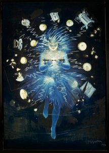 Esboço de propaganda de dispositivo elétrico, de Leonetto Cappiello, desenho com pastéis de Leonetto Cappiello