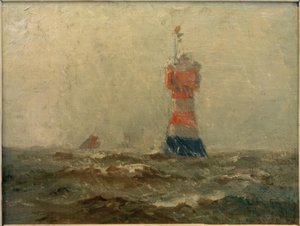 Farol Roter Sand &39;no estuário de Weser