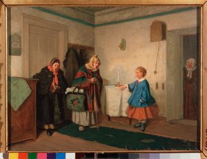 Os cantores mendigos. Pintura de Leonid Ivanovich Solomatkin (1837-1883), óleo sobre tela