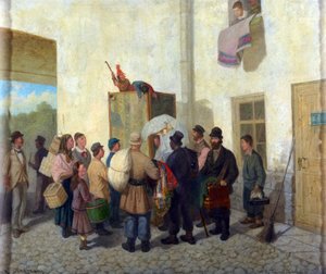 Petrushka par Solomatkin, Leonid Ivanovich (1837-1883). Óleo sobre tela